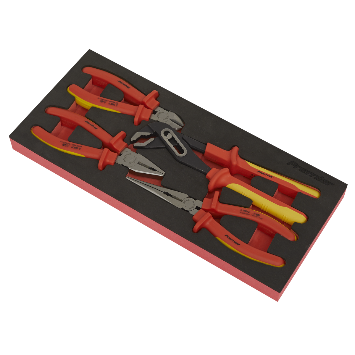 Sealey TBTE07 Premier Insulated Pliers Set with Tool Tray 4pc - VDE Approved - additional view 2
