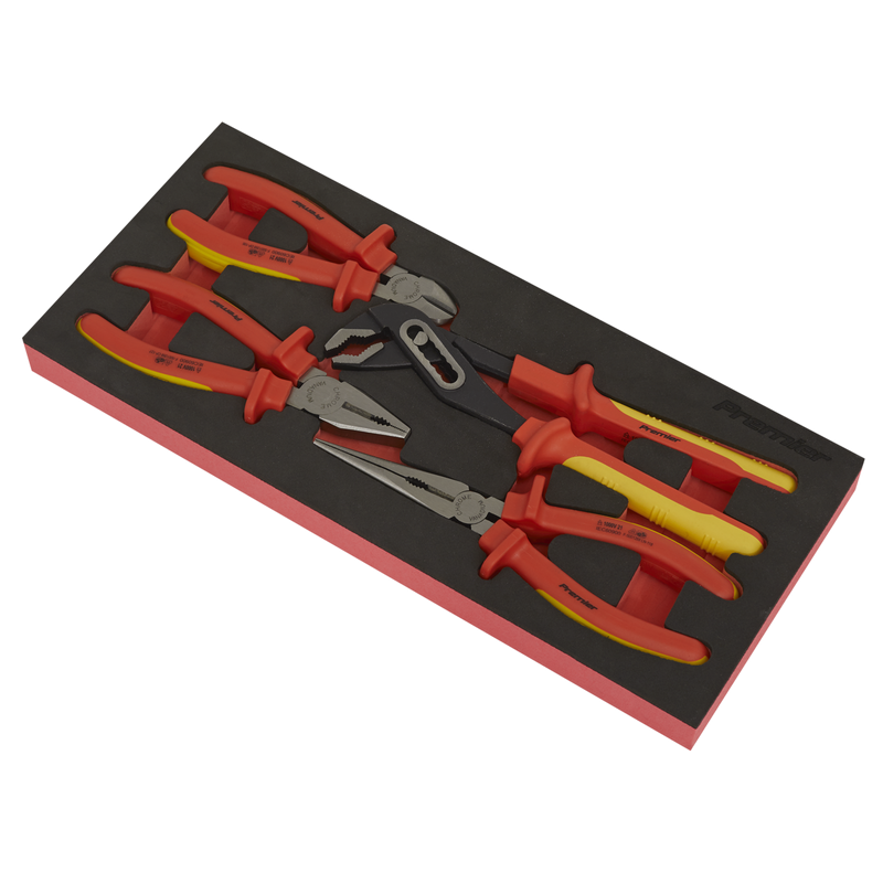 Sealey TBTE07 Premier Insulated Pliers Set with Tool Tray 4pc - VDE Approved - additional view 2