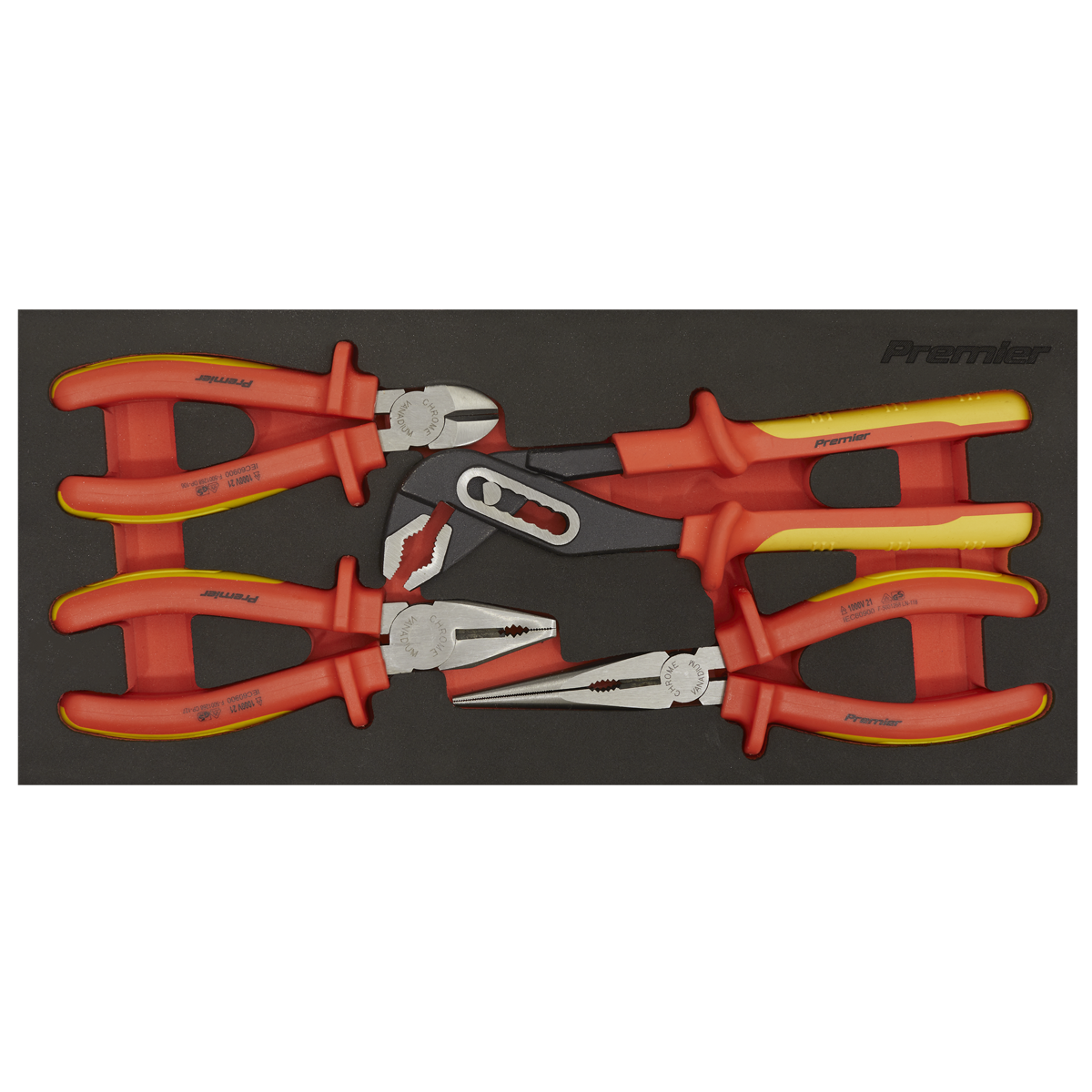 Sealey TBTE07 Premier Insulated Pliers Set with Tool Tray 4pc - VDE Approved - additional view 3