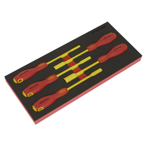 Sealey TBTE08 Premier Insulated Nut Driver Set with Tool Tray 5pc - VDE Approved