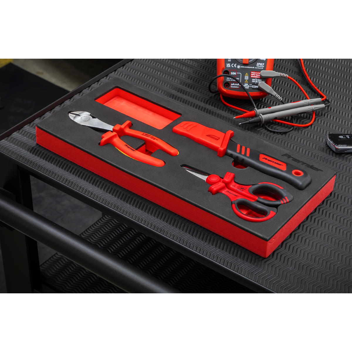 Sealey TBTE09 Premier Insulated Cutting Set with Tool Tray 3pc - VDE Approved - additional view 4