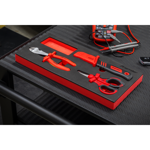 Sealey TBTE09 Premier Insulated Cutting Set with Tool Tray 3pc - VDE Approved - additional view 4
