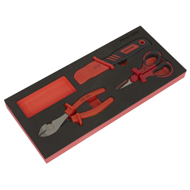 Sealey TBTE09 Premier Insulated Cutting Set with Tool Tray 3pc - VDE Approved