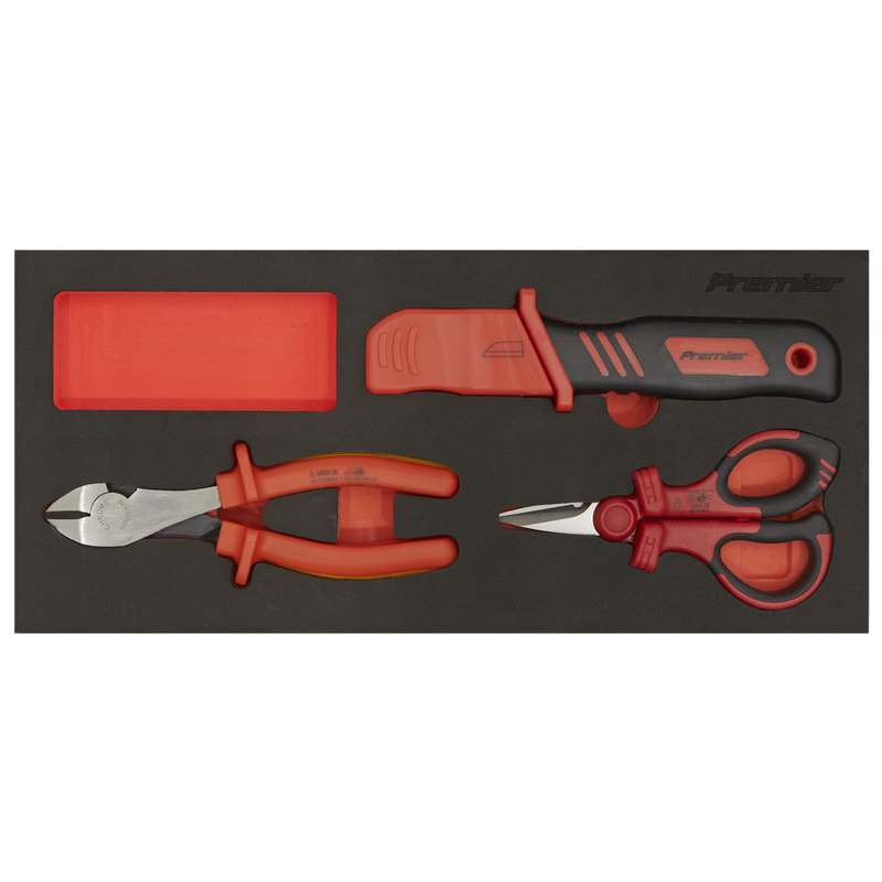 Sealey TBTE09 Premier Insulated Cutting Set with Tool Tray 3pc - VDE Approved - additional view 3