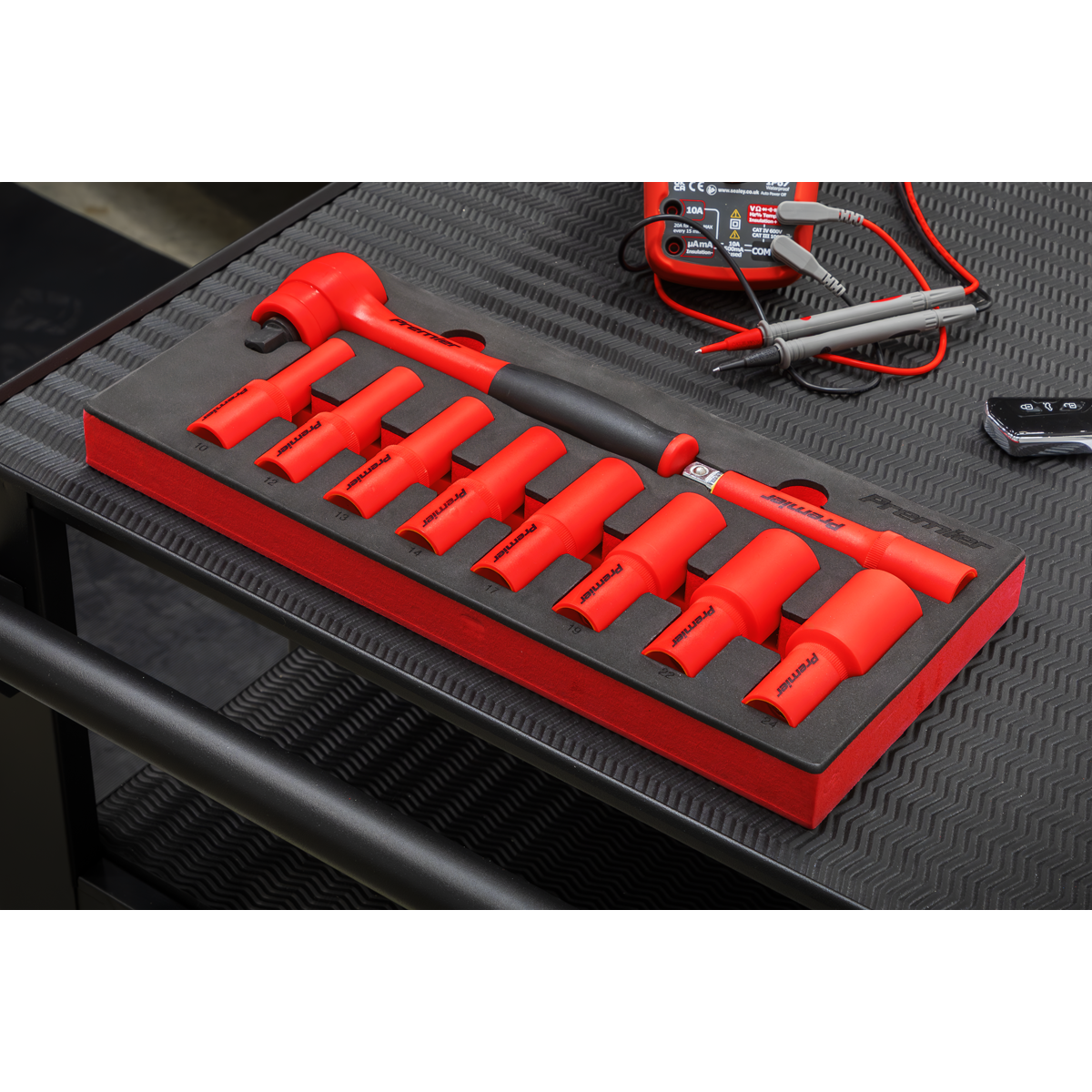 Sealey TBTE11 Premier Insulated Socket Set with Tool Tray 1/2"Sq Drive 10pc - VDE Approved - additional view 5
