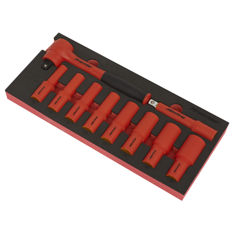 Sealey TBTE11 Premier Insulated Socket Set with Tool Tray 1/2"Sq Drive 10pc - VDE Approved - additional view 7