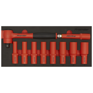 Sealey TBTE11 Premier Insulated Socket Set with Tool Tray 1/2"Sq Drive 10pc - VDE Approved - additional view 8