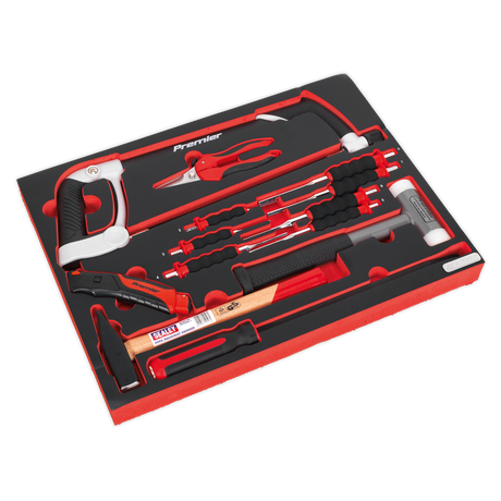 Sealey TBTP06EU Premier Platinum Hacksaw, Hammers & Punch Kit with Tool Tray 13pc