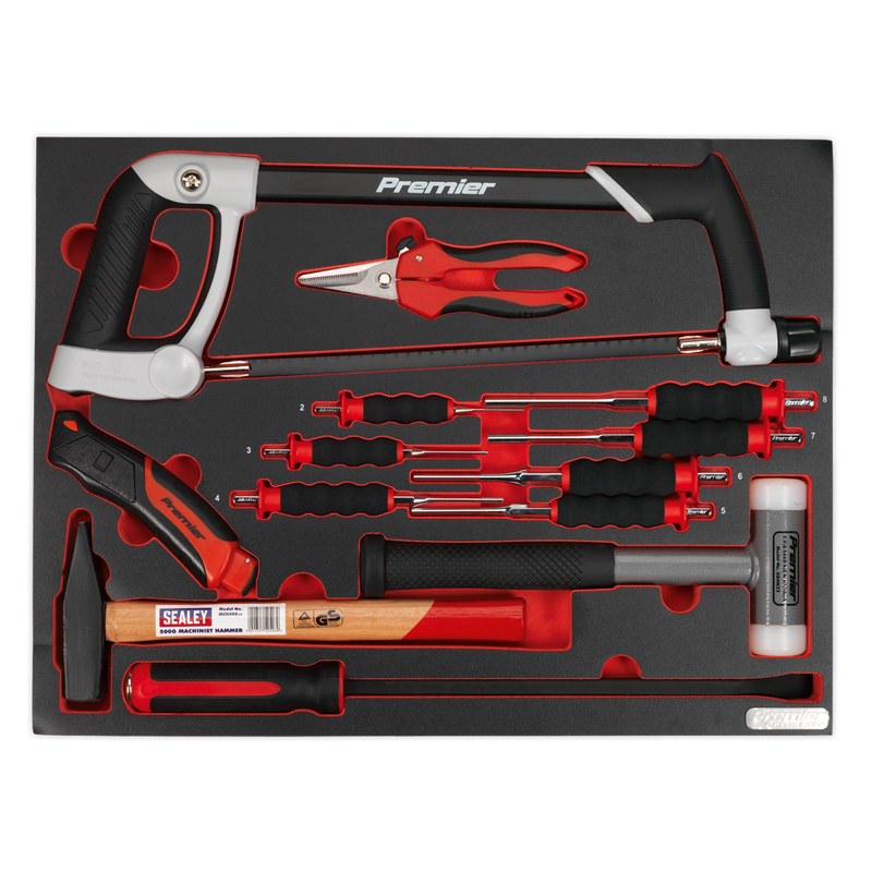 Sealey TBTP06EU Premier Platinum Hacksaw, Hammers & Punch Kit with Tool Tray 13pc - additional view 3