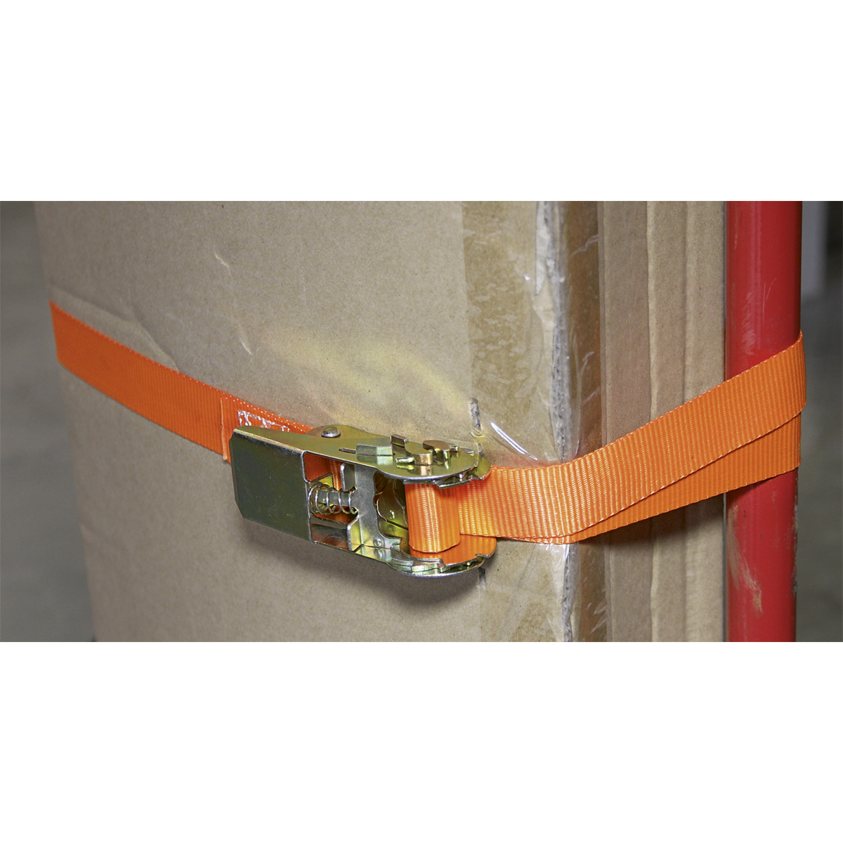 Sealey TD05045E Self-Securing Ratchet Straps 25mm x 4.5m 500kg Breaking Strength - Pair - additional view 2