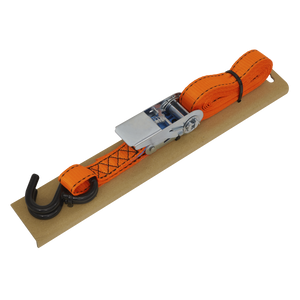 Sealey TD0635S Ratchet Strap Polyester Webbing S-Hook with Corner Protector 25mm x 5m 600kg Breaking Strength