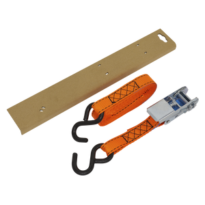 Sealey TD0635S Ratchet Strap Polyester Webbing S-Hook with Corner Protector 25mm x 5m 600kg Breaking - additional view 4