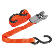 Sealey TD0845S Ratchet Strap Polyester Webbing with S-Hook 25mm x 4.5m 800kg Breaking Strength