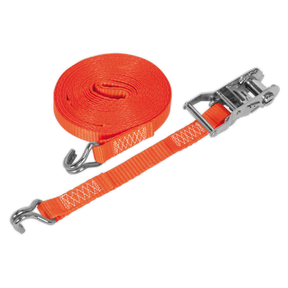 Sealey TD1506J Ratchet Strap Polyester Webbing 25mm x 6m 1500kg Breaking Strength