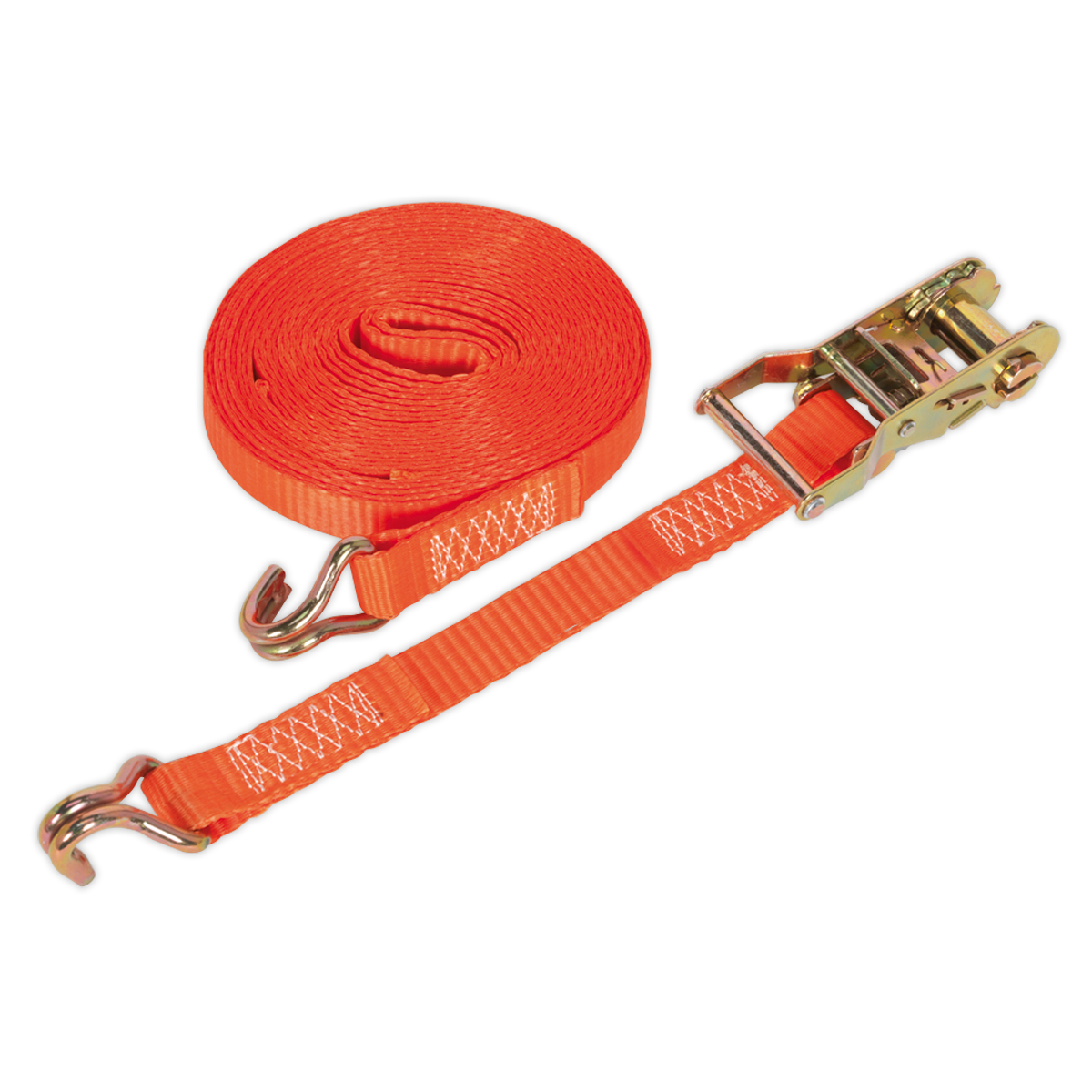 Sealey TD1508J Ratchet Strap Polyester Webbing 25mm x 8m 1500kg Breaking Strength