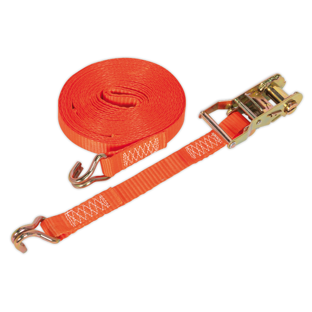 Sealey TD1508J Ratchet Strap Polyester Webbing 25mm x 8m 1500kg Breaking Strength
