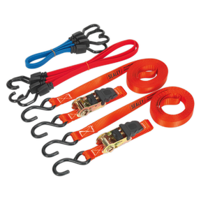 Sealey TD285SBD Ratchet Strap & Bungee Cord Set 6pc