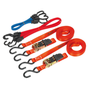 Sealey TD285SBD Ratchet Strap & Bungee Cord Set 6pc