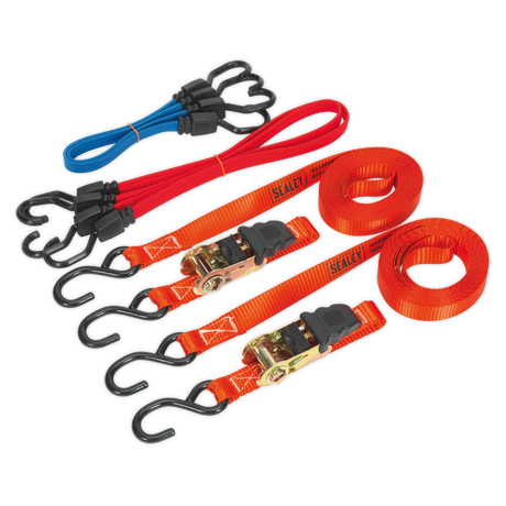 Sealey TD285SBD Ratchet Strap & Bungee Cord Set 6pc