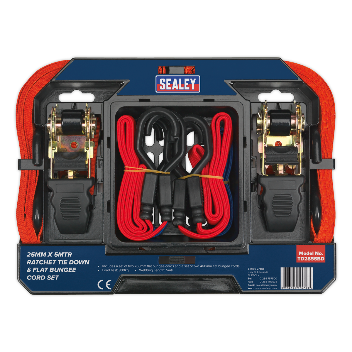 Sealey TD285SBD Ratchet Strap & Bungee Cord Set 6pc - additional view 6