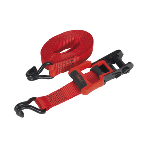 Sealey TD41248JD Ratchet Straps Polyester Webbing with J-Hooks 32mm x 4.9m 1200kg Breaking Strength - 2 - additional view 2