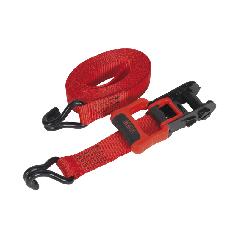 Sealey TD41248JD Ratchet Straps Polyester Webbing with J-Hooks 32mm x 4.9m 1200kg Breaking Strength - 2 - additional view 2