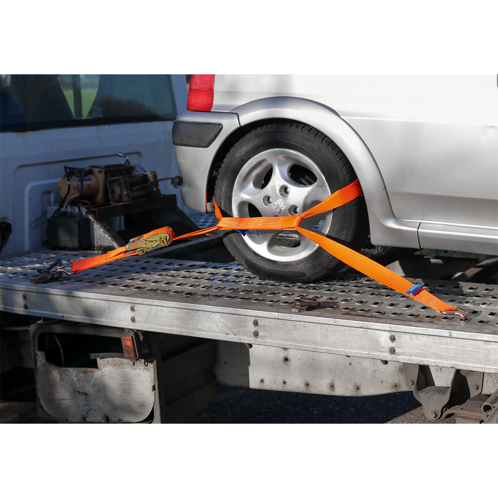 Sealey TDRWA Alloy Wheel Car Transporter Ratchet Strap 50mm x 3m 5000kg Breaking Strength - additional view 2