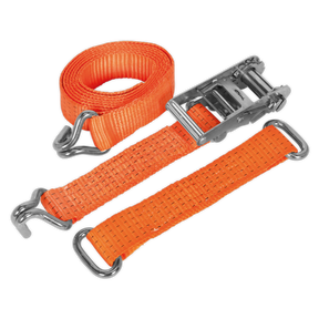 Sealey TDRWS Steel Wheel Car Transporter Ratchet Strap 50mm x 3m 4500kg Breaking Strength