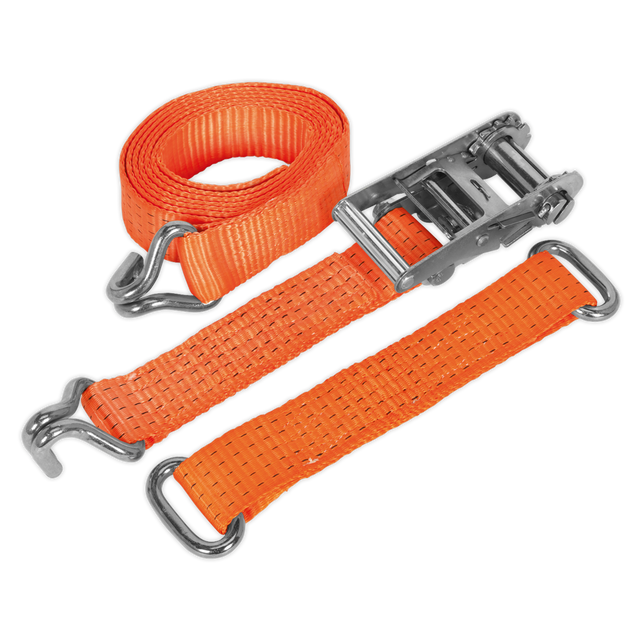 Sealey TDRWS Steel Wheel Car Transporter Ratchet Strap 50mm x 3m 4500kg Breaking Strength
