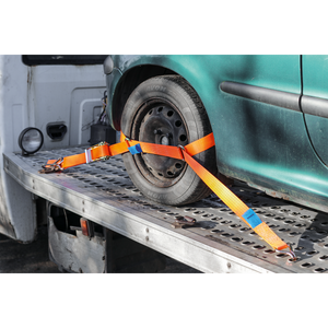 Sealey TDRWS Steel Wheel Car Transporter Ratchet Strap 50mm x 3m 4500kg Breaking Strength - additional view 2