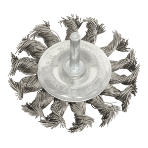 Sealey TKFBS75 75mm Twist Knot Flat Wire Wheel with 6mm Shaft