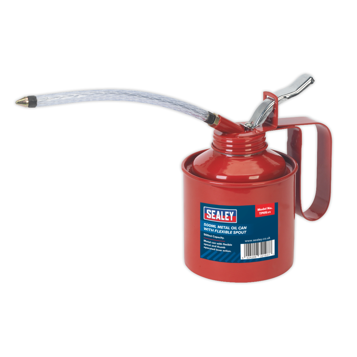 Sealey TP05 Metal Oil Can with Flexible Spout 500ml
