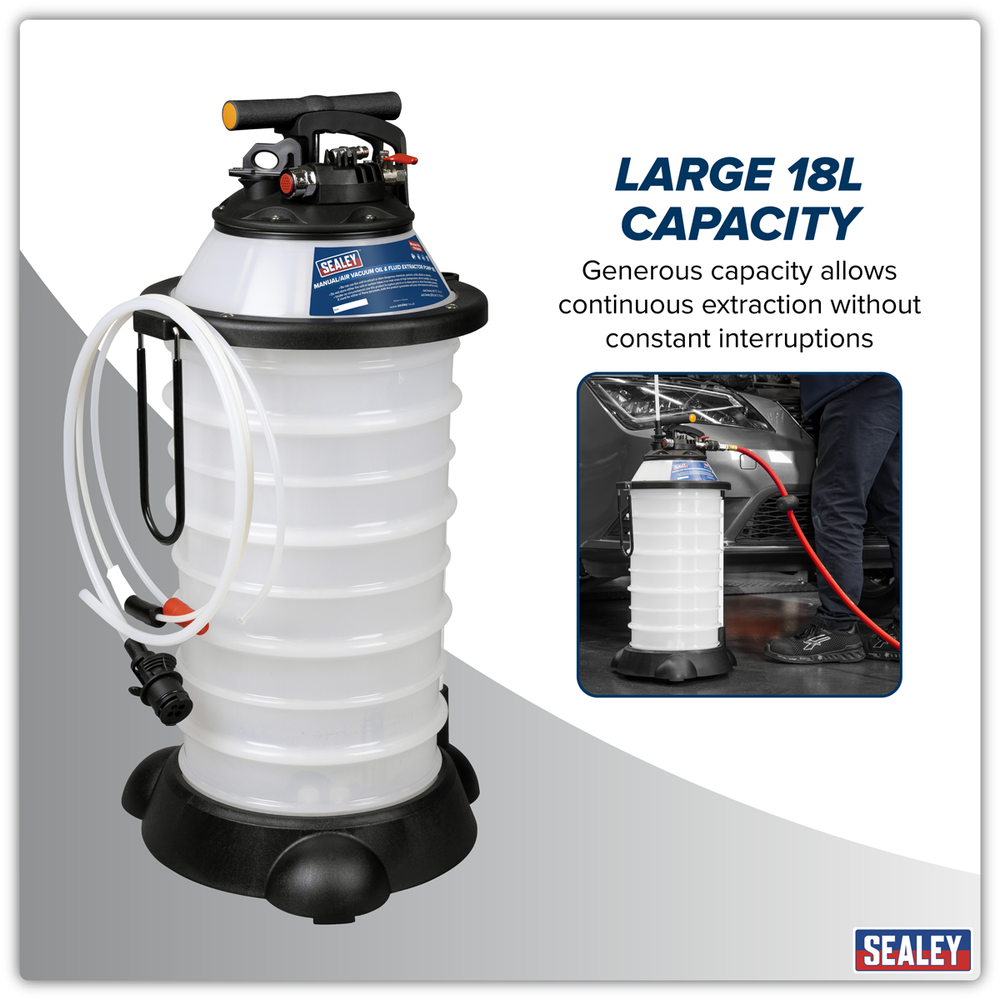 Sealey TP6909 Manual/Air Vacuum Oil & Fluid Extractor Pump 18L - additional view 6
