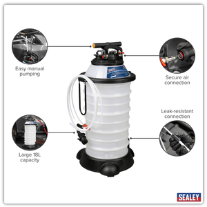 Sealey TP6909 Manual/Air Vacuum Oil & Fluid Extractor Pump 18L - additional view 5