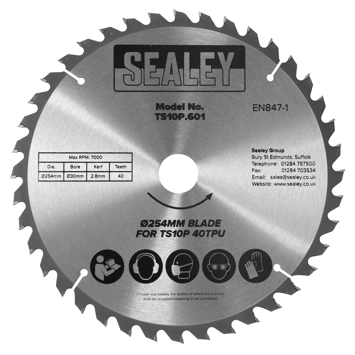 Sealey TS10P.601 254mm Blade for TS10P 40tpu - additional view 2