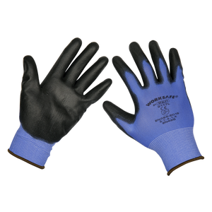 Sealey TSP117L/6 Worksafe® Lightweight Precision Grip Gloves, Large - Pack of 6 Pairs