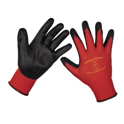 Sealey TSP125L/6 Worksafe® Nitrile Foam Gloves, Large - Pack of 6 Pairs