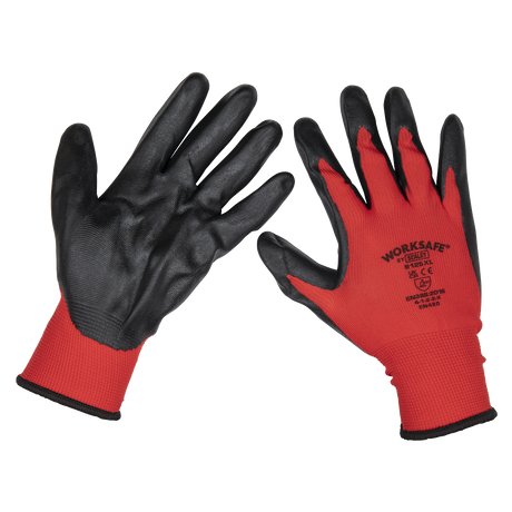 Sealey TSP125XL/6 Worksafe® Nitrile Palm Gloves, X-Large - Pack of 6 Pairs