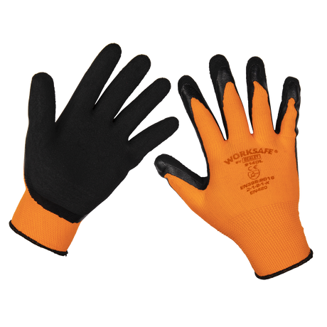 Sealey TSP140L/6 Worksafe® Foam Latex Grippa Gloves, Large - Pack of 6 Pairs