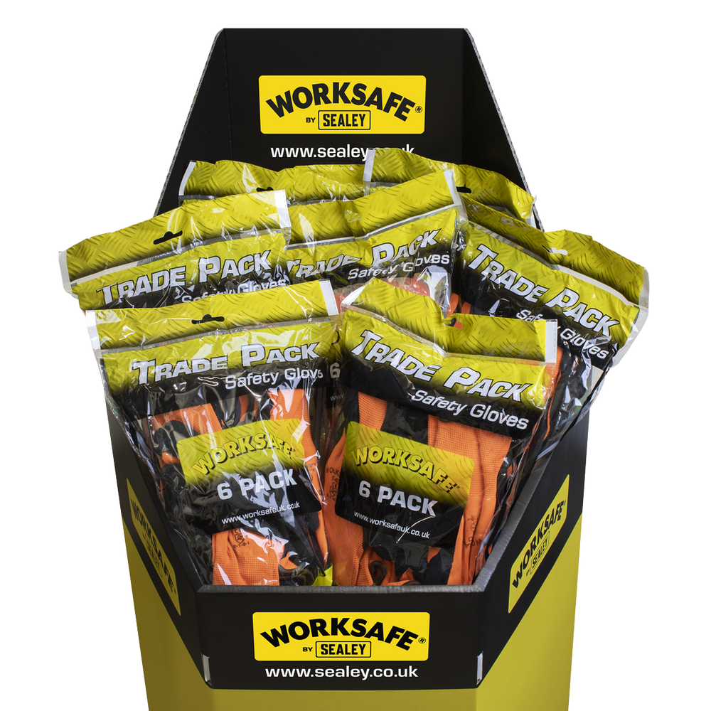 Sealey TSP140L/6 Worksafe® Foam Latex Grippa Gloves, Large - Pack of 6 Pairs - additional view 3