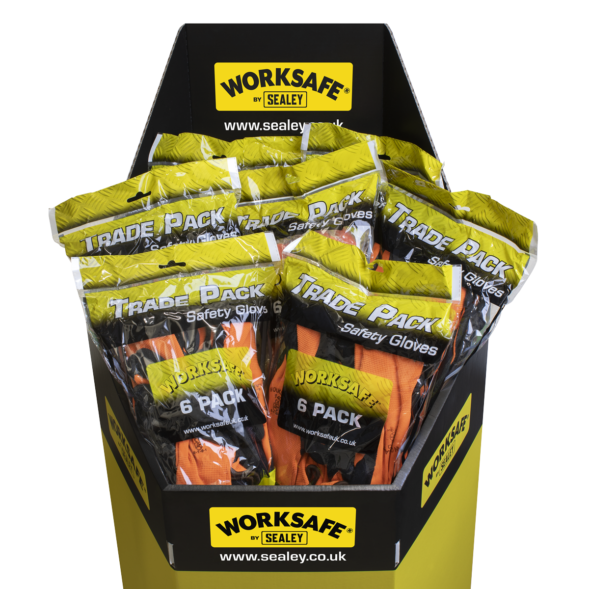 Sealey TSP140L/6 Worksafe® Foam Latex Grippa Gloves, Large - Pack of 6 Pairs - additional view 3