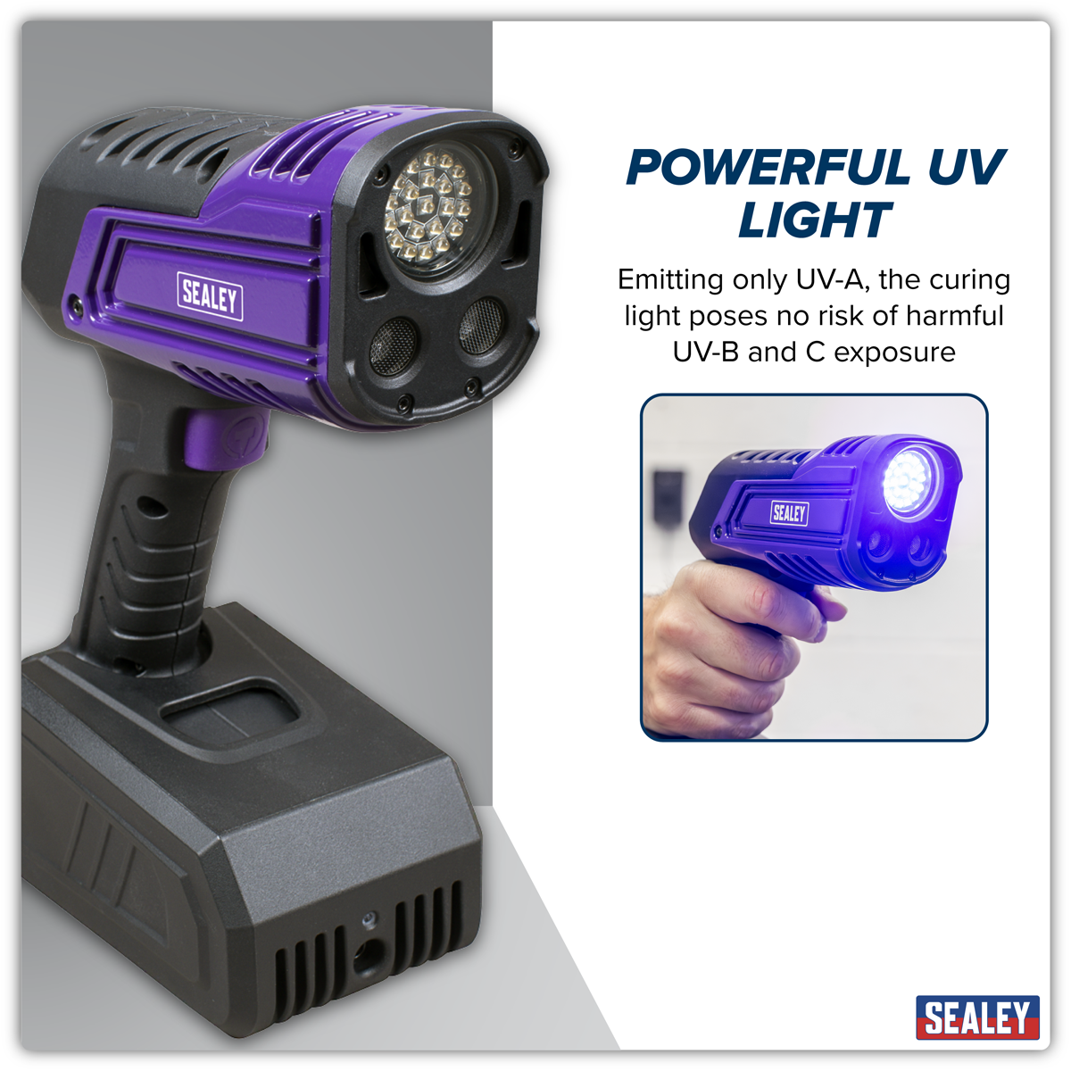 Sealey UVC01 Rechargeable Inspection UV Curing Light Kit 66W - additional view 14