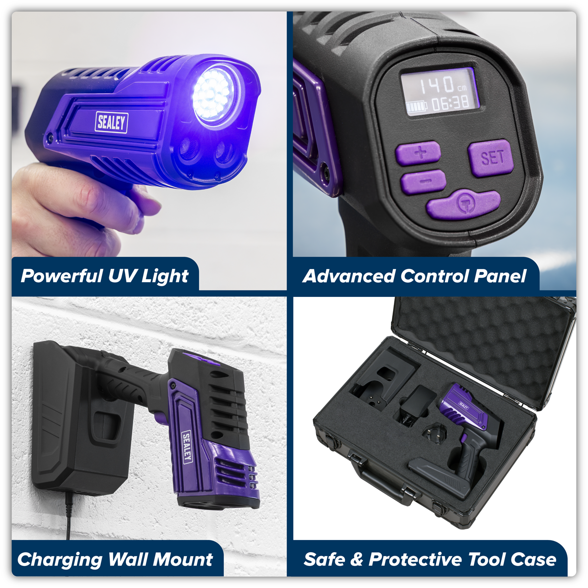 Sealey UVC01 Rechargeable Inspection UV Curing Light Kit 66W - additional view 12