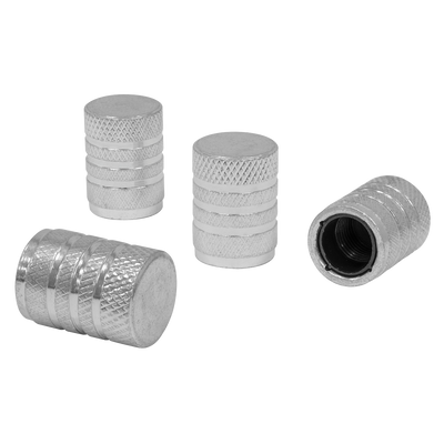 Sealey VCA4 Aluminium Valve Cap 4pc - Silver Anodised