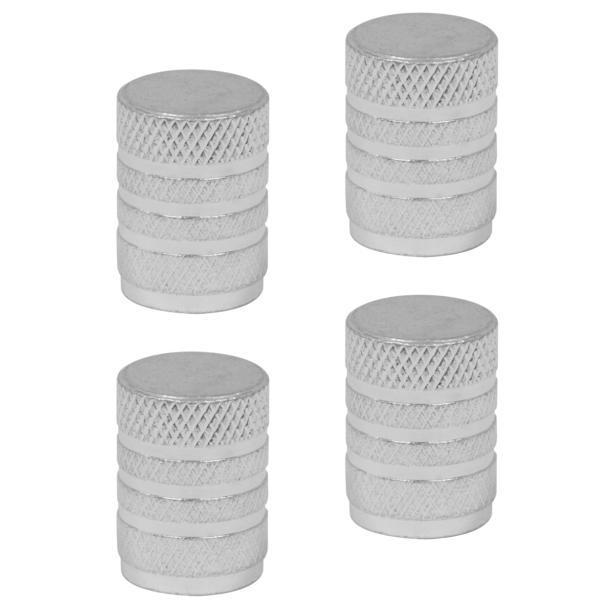 Sealey VCA4 Aluminium Valve Cap 4pc - Silver Anodised - additional view 2