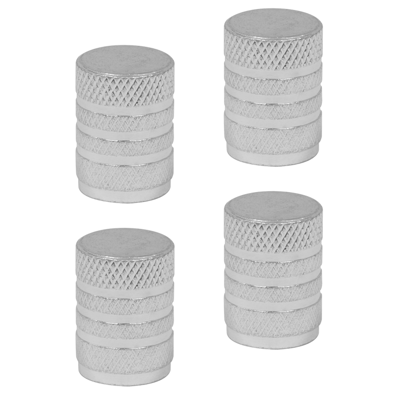 Sealey VCA4 Aluminium Valve Cap 4pc - Silver Anodised - additional view 2
