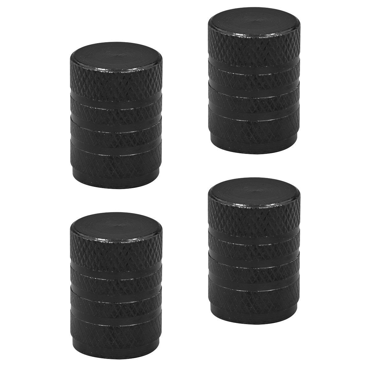 Sealey VCB4 Aluminium Valve Cap 4pc - Black Anodised - additional view 3