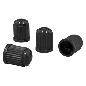 Sealey VCP4 Plastic Valve Caps 4pc - Black