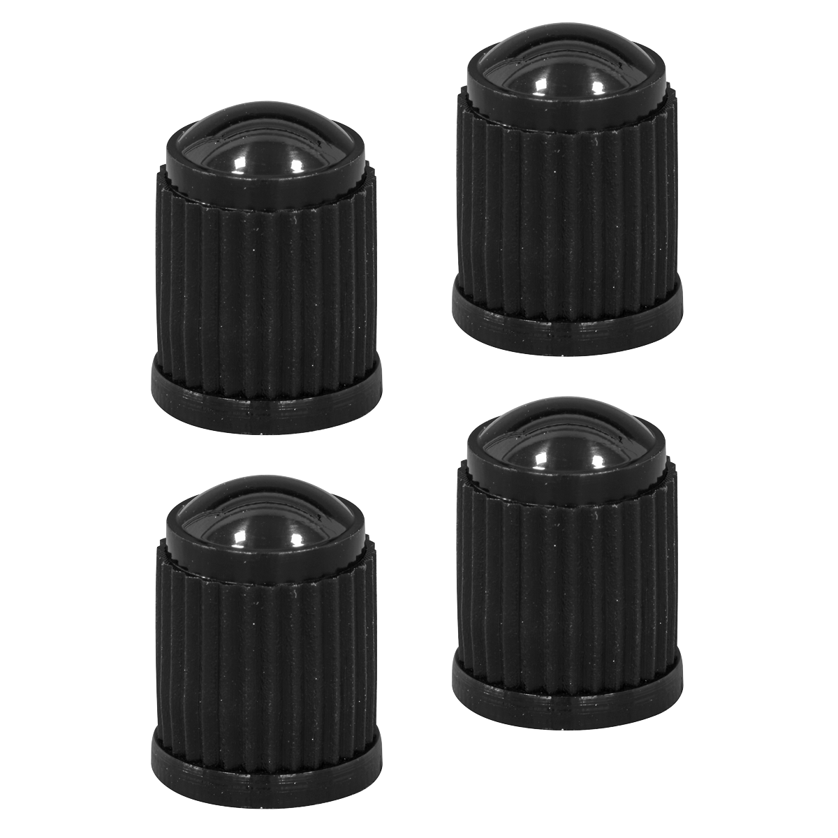 Sealey VCP4 Plastic Valve Caps 4pc - Black - additional view 2