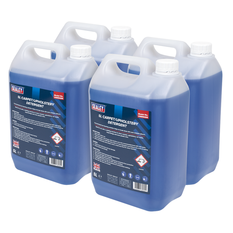 Sealey VMR925 Carpet/Upholstery Detergent 5L - Pack of 4 - additional view 2